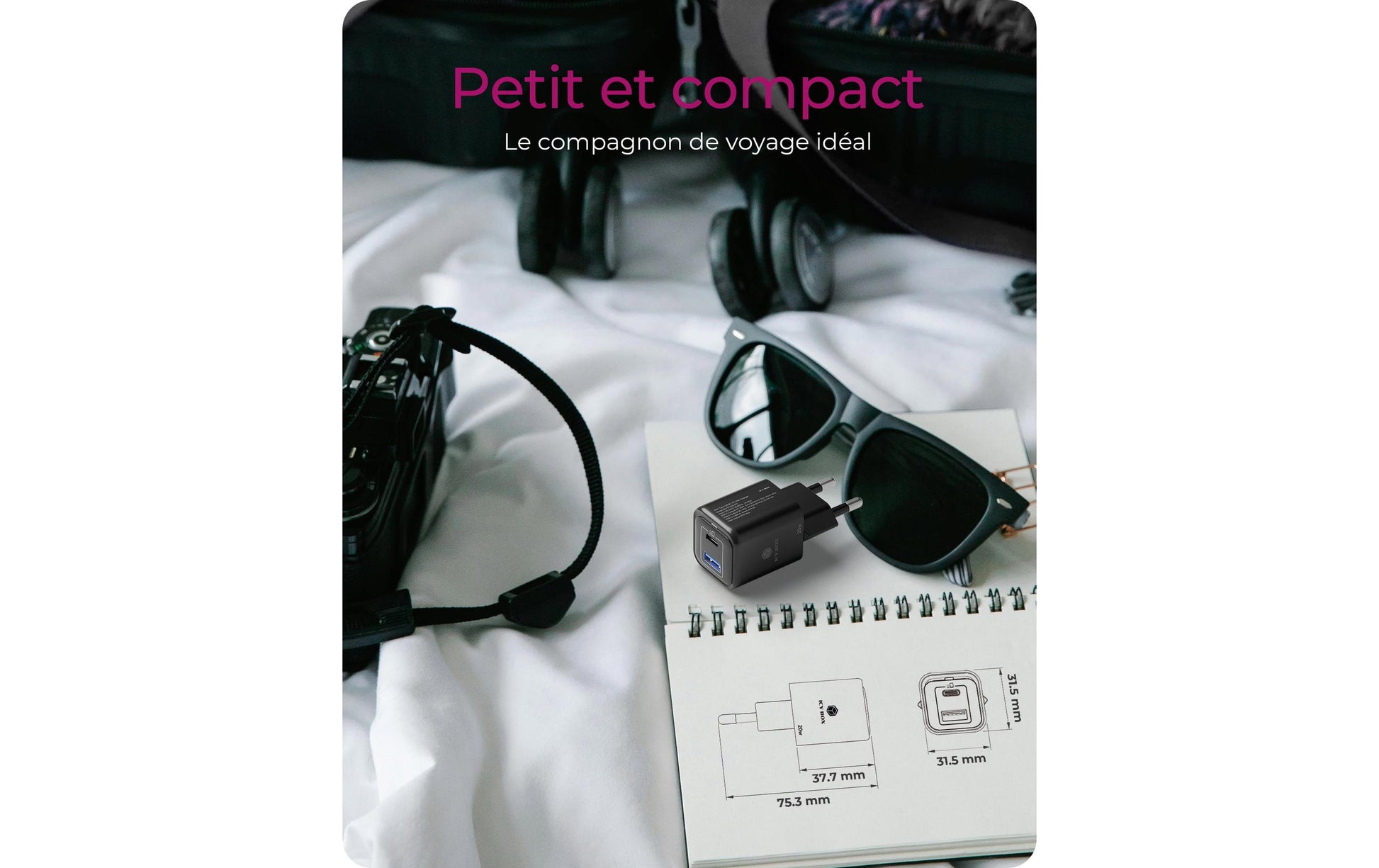 RaidSonic Icy Box IB-PS1020-PD USB-Ladegerät 20 W – USB-C×1, USB-A×1 – PD – Schwarz