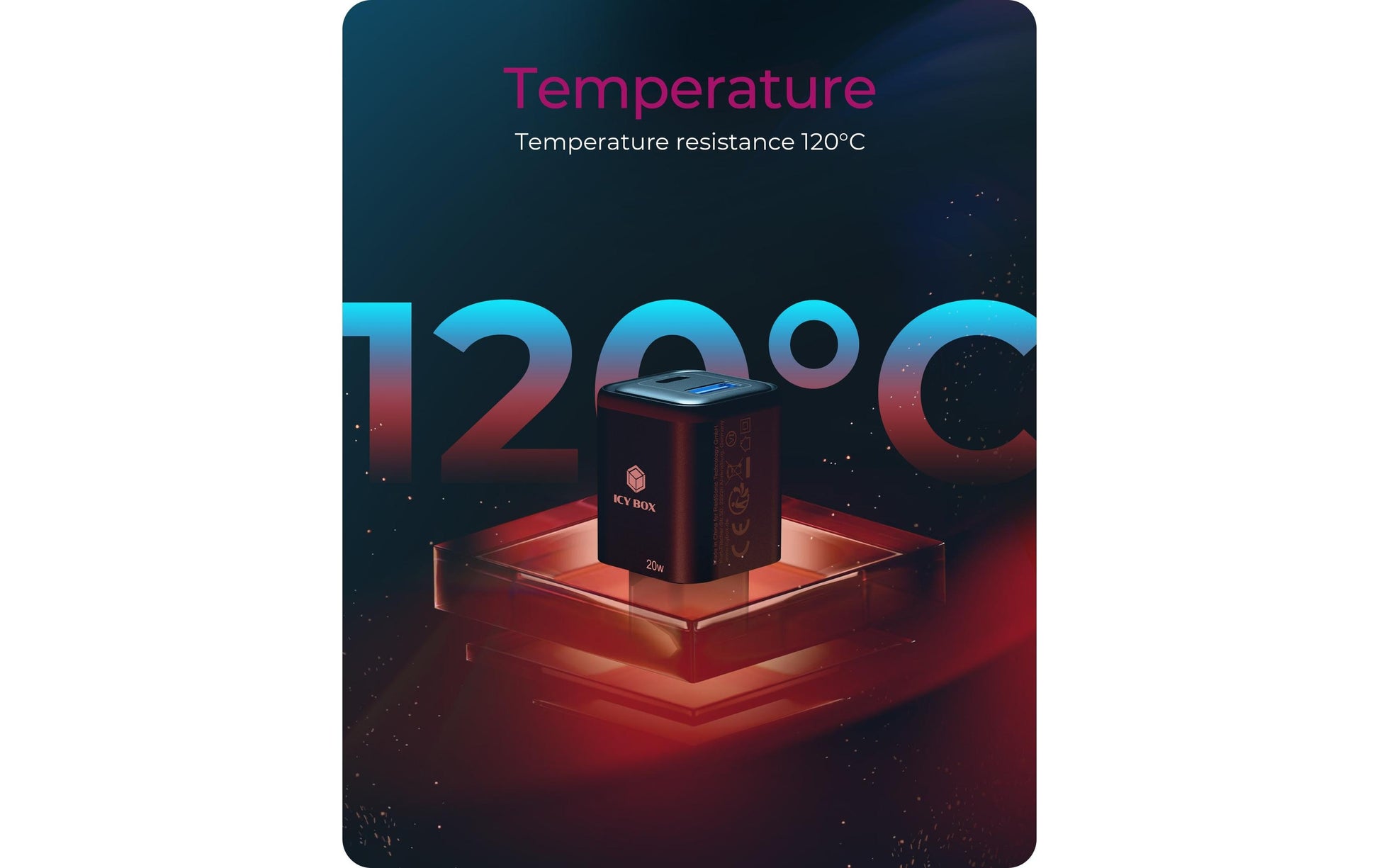 RaidSonic Icy Box IB-PS1020-PD USB-Ladegerät 20 W – USB-C×1, USB-A×1 – PD – Schwarz