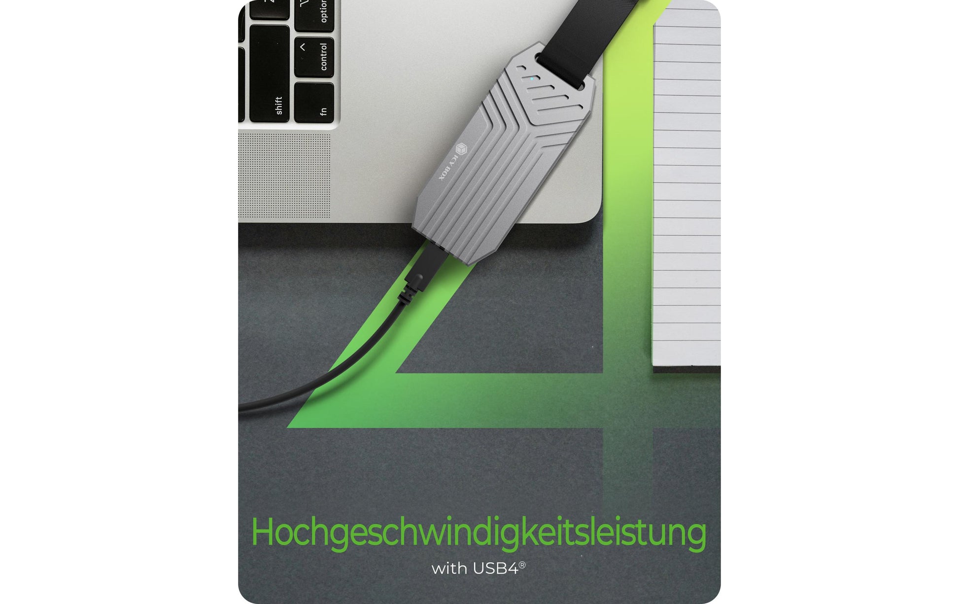 RaidSonic ICY BOX IB-1919M-C42 – M.2-Gehäuse – USB4 Type-C 40 Gbps, RAID – für M.2 (PCI-Express)