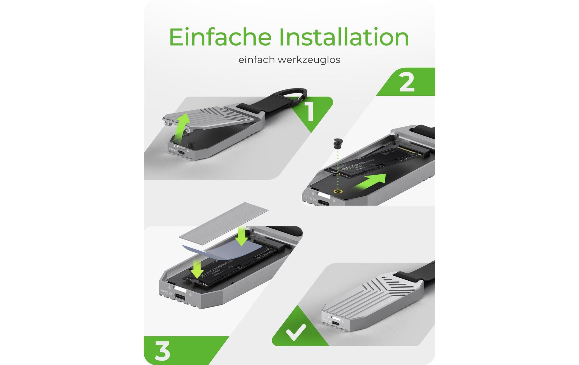 RaidSonic ICY BOX IB-1919M-C42 – M.2-Gehäuse – USB4 Type-C 40 Gbps, RAID – für M.2 (PCI-Express)