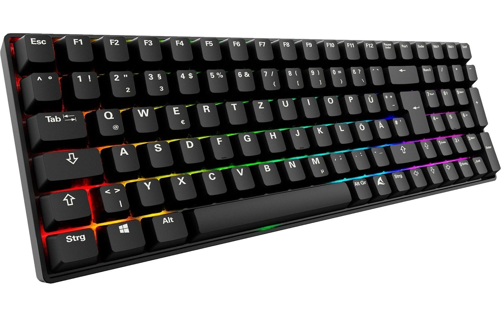 Sharkoon SGK50 S2 – Tastatur TKL – mechanisch – kabelgebunden & 2,4 GHz (USB‑A) – QWERTZ (DE) – Schwarz