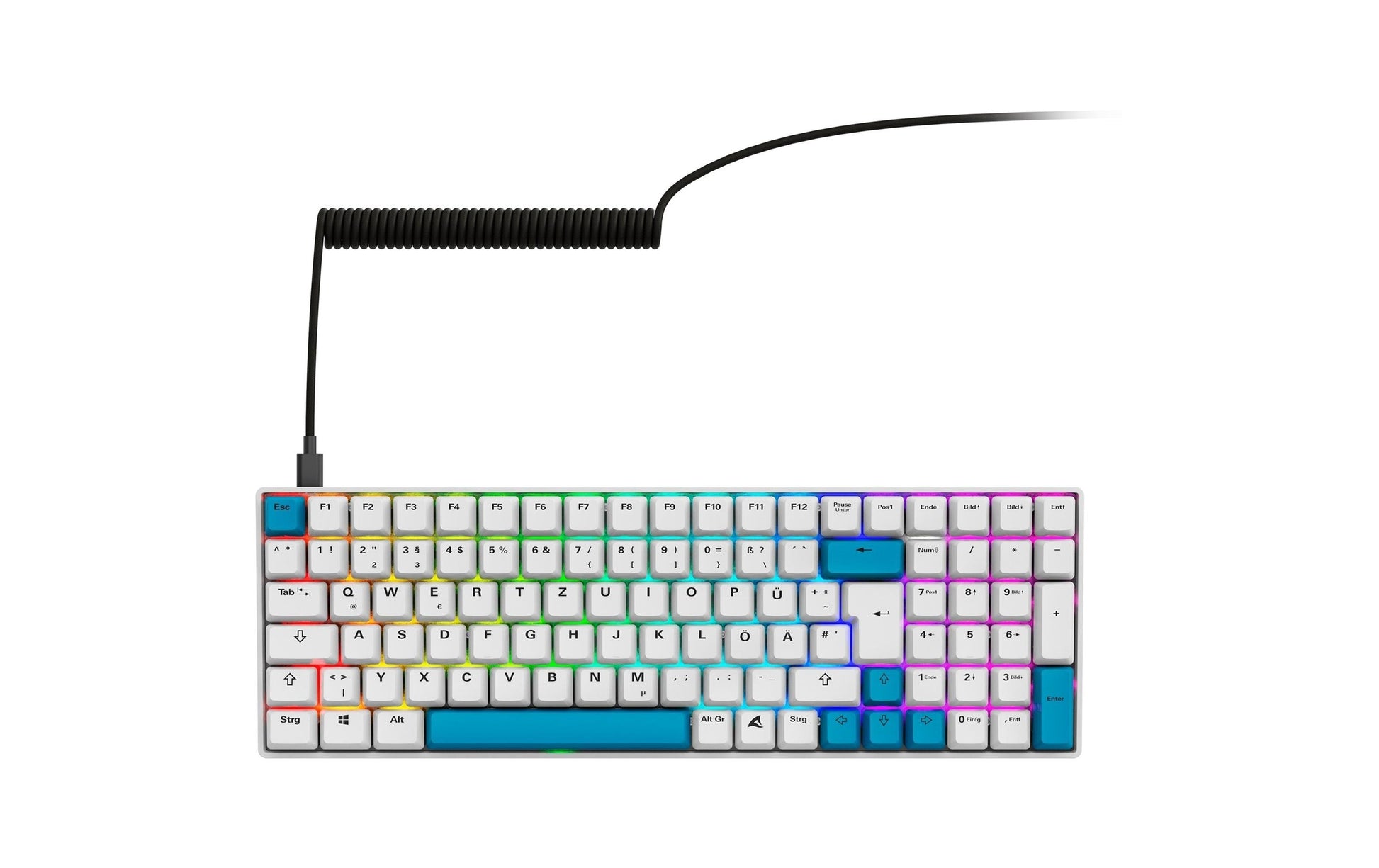 Sharkoon SGK50 S2 PBT – Tastatur TKL – Mechanisch, Verkabelt & 2,4 GHz – QWERTZ (DE) – Ohne Ziffernblock
