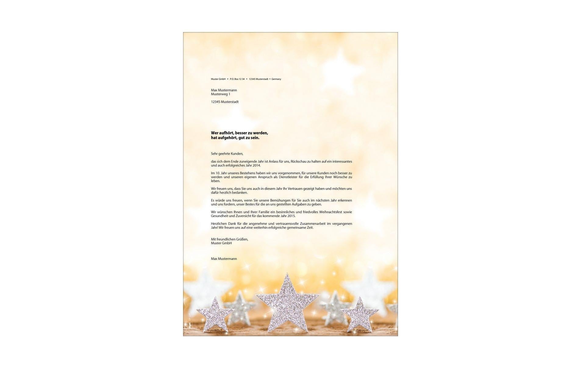 Sigel Motivpapier Glitter Stars – A4, 90 g/m², 100 Blatt