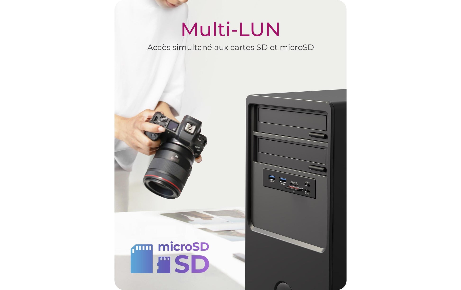 RaidSonic ICY BOX IB-1419-i3 USB-Hub – USB-C, 2× USB-A, SD