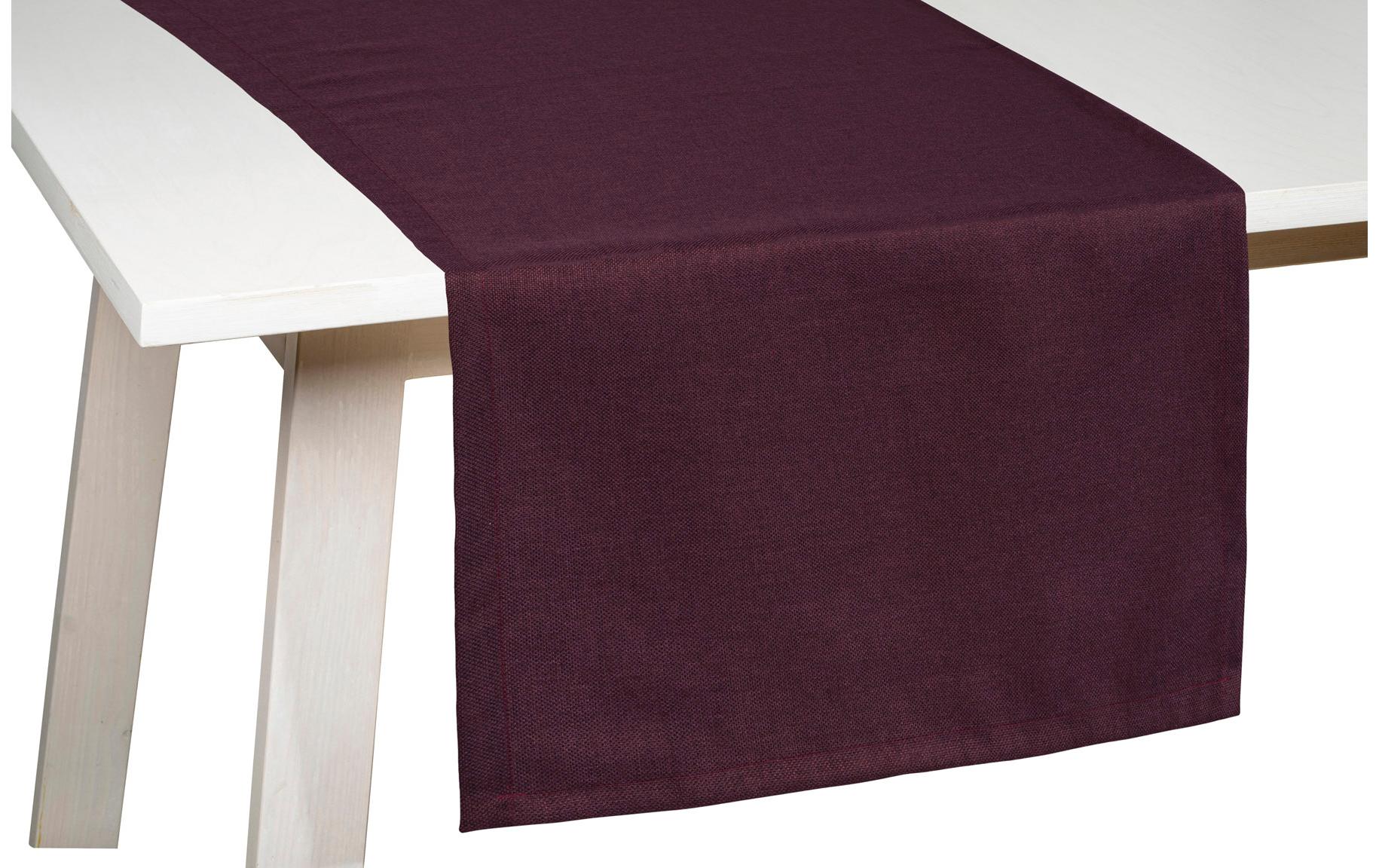Pichler Tischläufer PANAMA – Polyester, Pflaume, 50 × 1,5 m