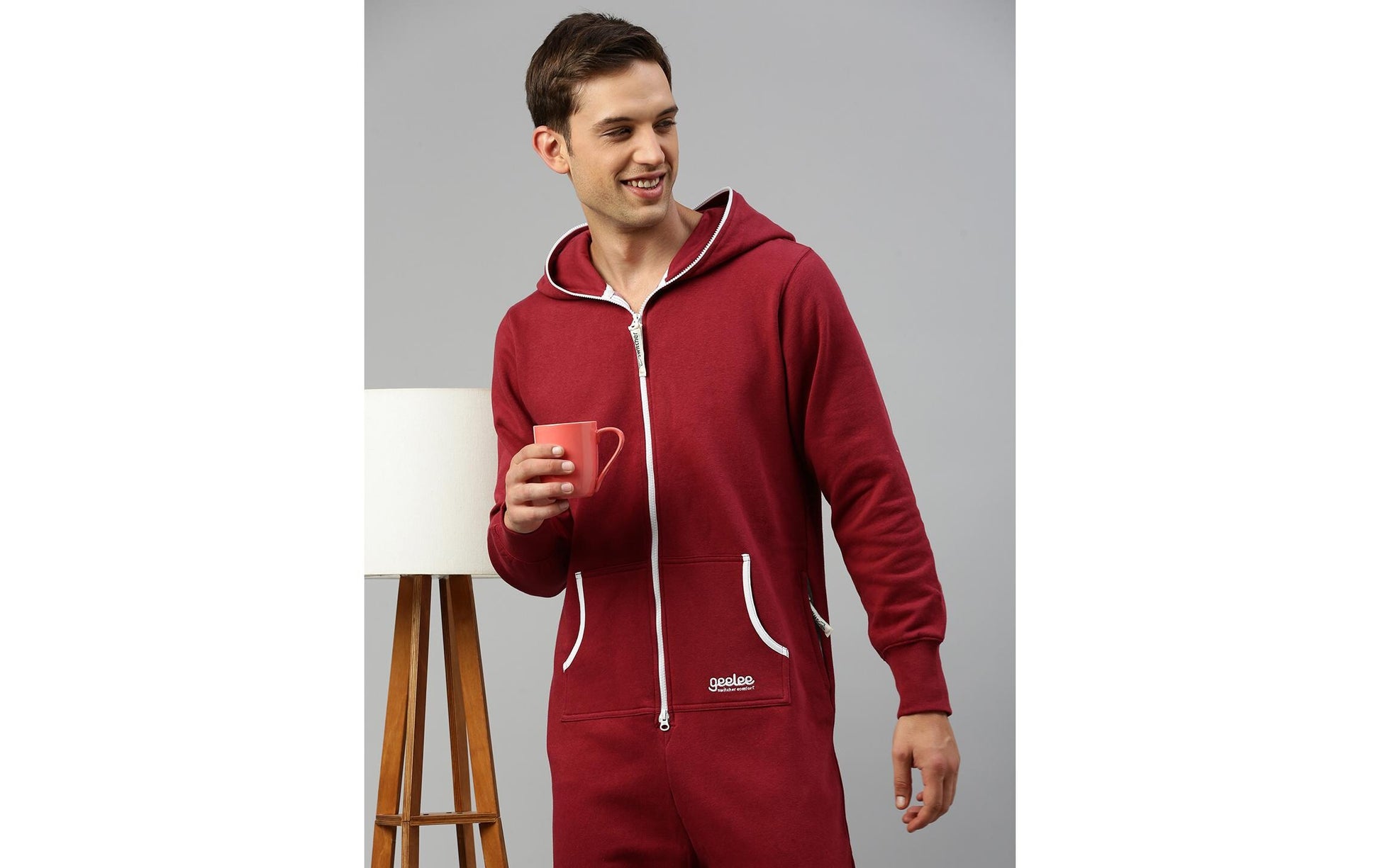 Switcher Jumpsuit – XS – Burgund, Baumwolle/Polyester, mit Geleetasche