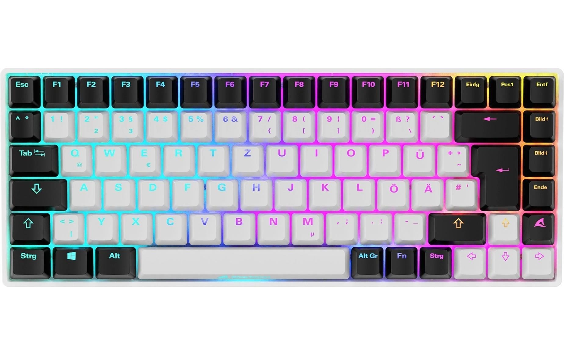 Sharkoon SKILLER SGK50 S3 – Gaming-Tastatur 75% – Mechanisch – Kabelgebunden (USB-C) – QWERTZ (DE) – RGB