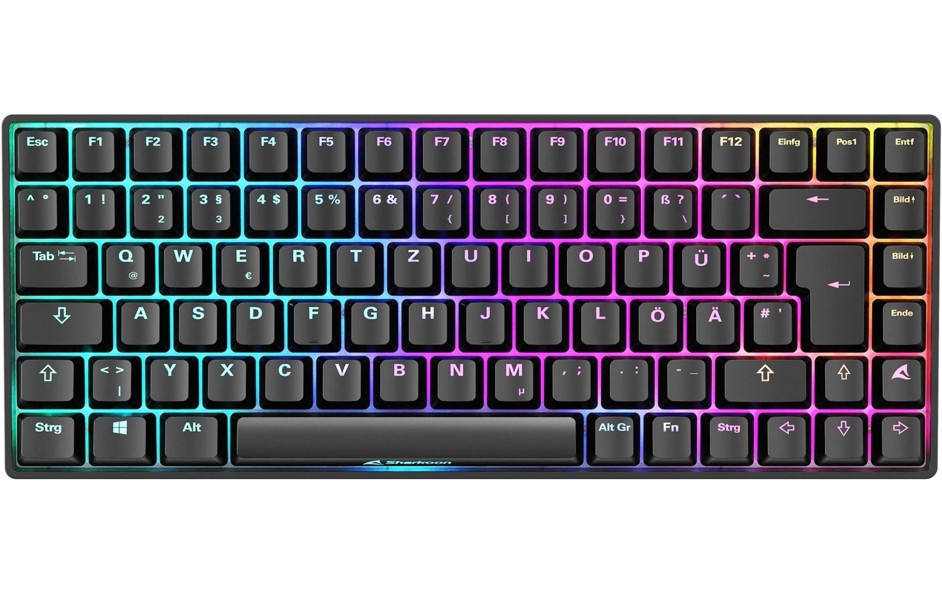 Sharkoon SKILLER SGK50 S3 – Tastatur 75% – Mechanisch (Gateron Yellow) – USB-C – QWERTZ (DE) – RGB – Schwarz