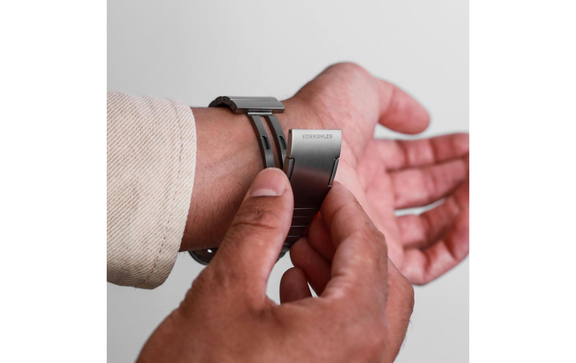 Vonmählen Link BraceletPro Nature – Armband – für Apple Watch (diverse Grössen), Silber, Einheitsgrösse, Edelstahl