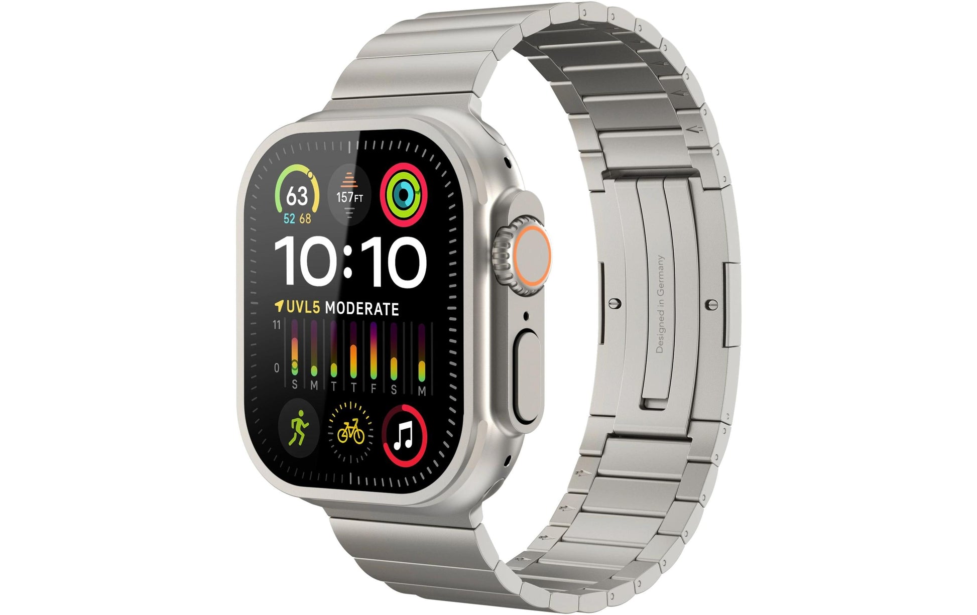 Vonmählen Link BraceletPro Nature – Armband – für Apple Watch (diverse Grössen), Silber, Einheitsgrösse, Edelstahl