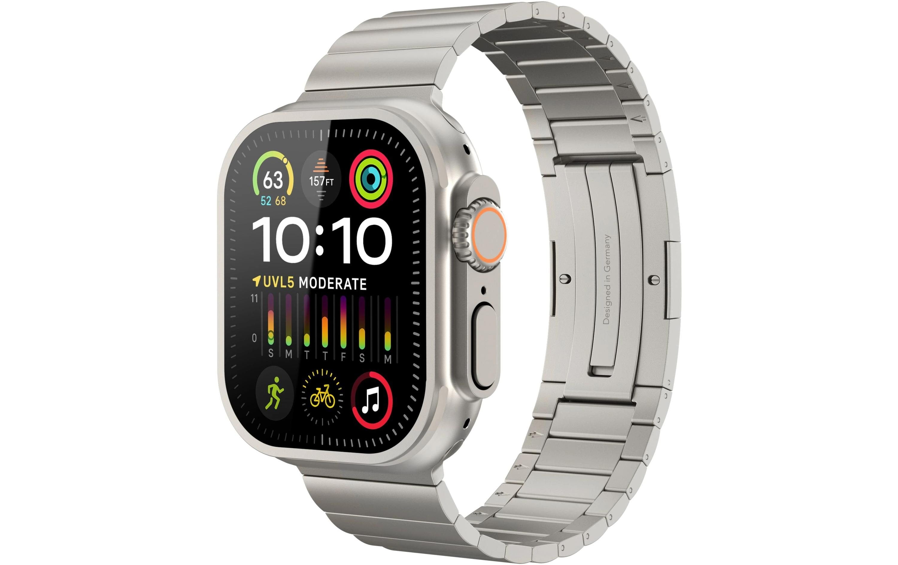 Vonmählen Link BraceletPro Nature – Armband – für Apple Watch (diverse Grössen), Silber, Einheitsgrösse, Edelstahl