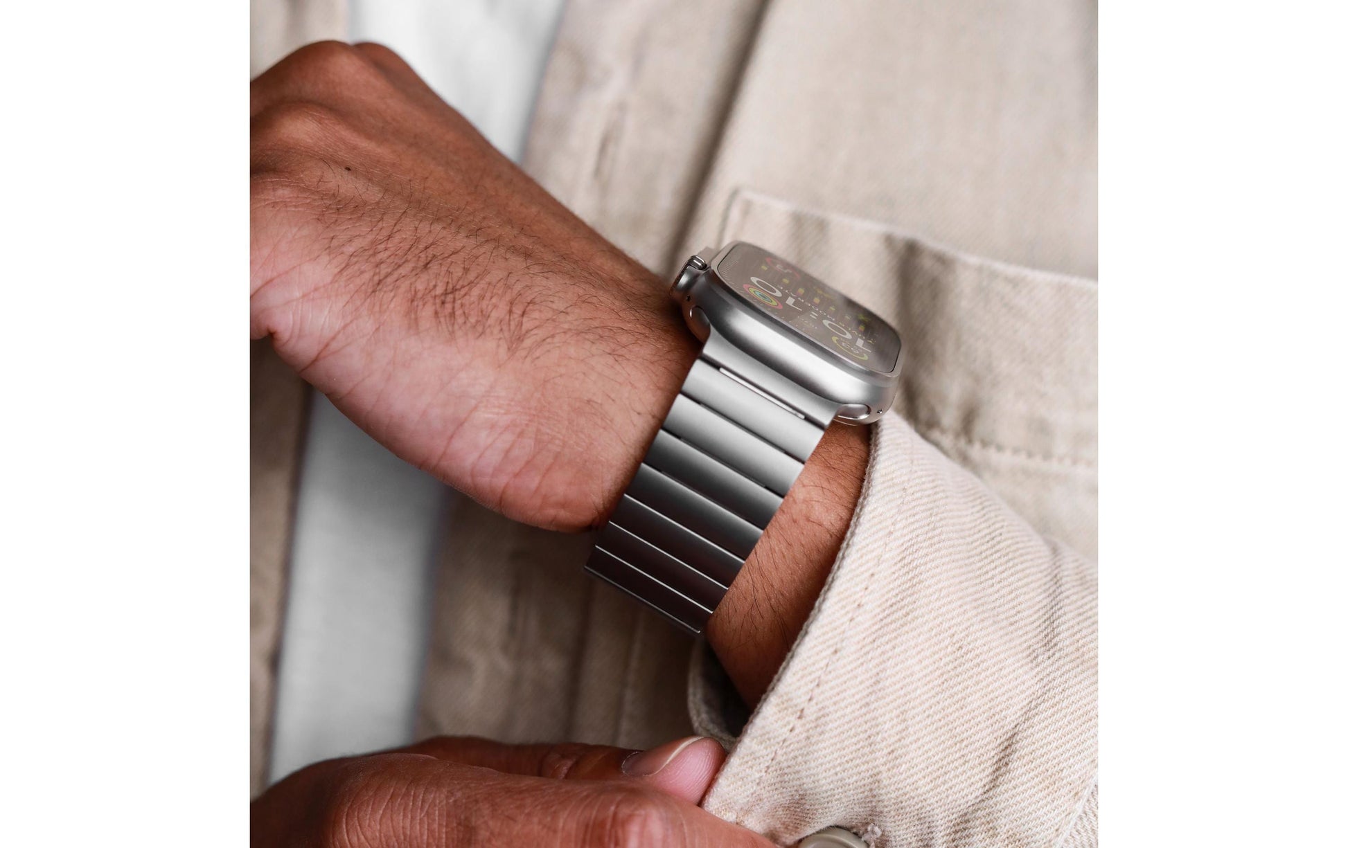 Vonmählen Link BraceletPro Nature – Armband – für Apple Watch (diverse Grössen), Silber, Einheitsgrösse, Edelstahl