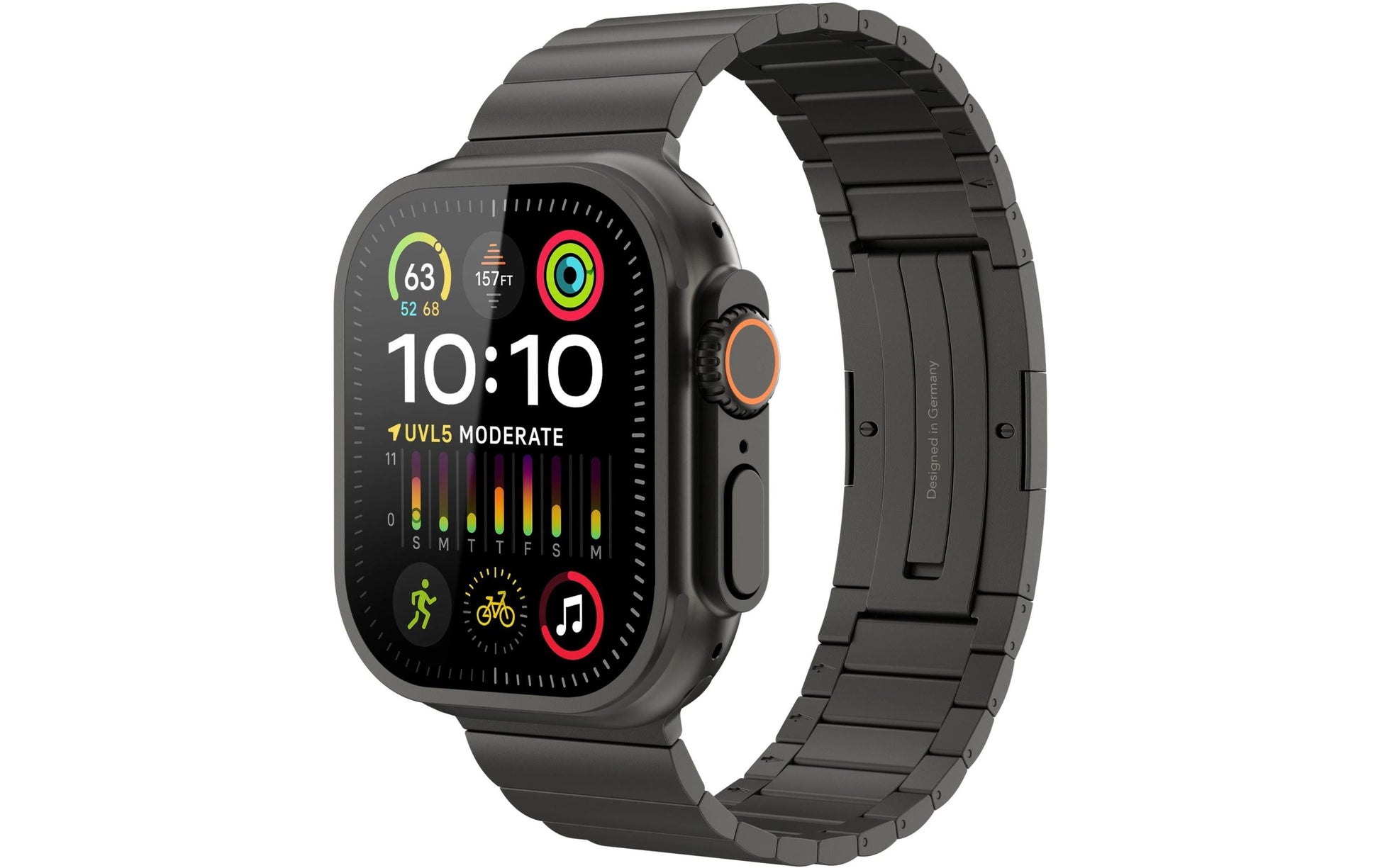 Vonmählen Link Bracelet Pro – Edelstahl, Schwarz, für Apple Watch
