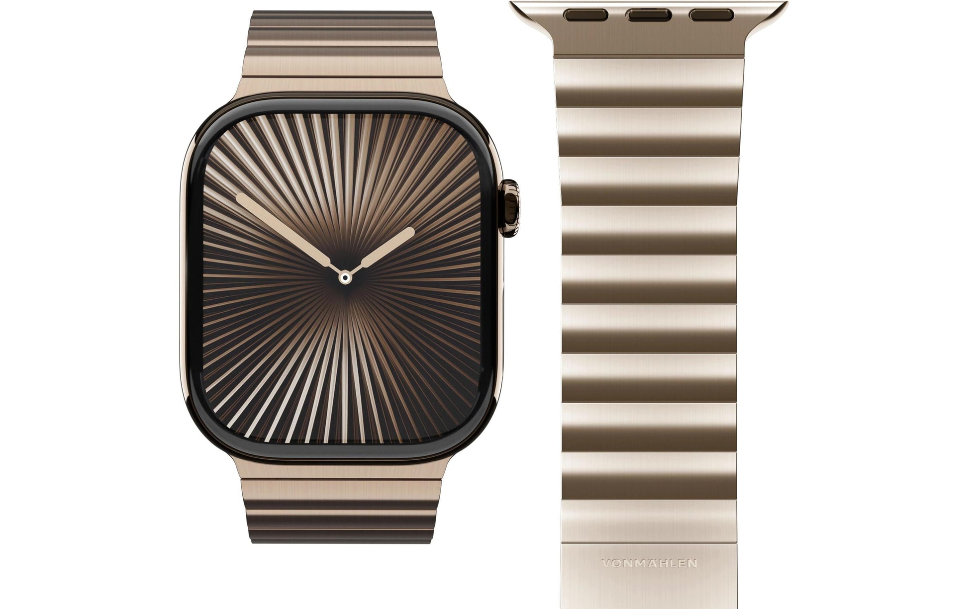 Vonmählen Link BraceletPro – Armband – für Smartwatches (44/45/46/49 mm), Sunset Gold, One Size, Edelstahl