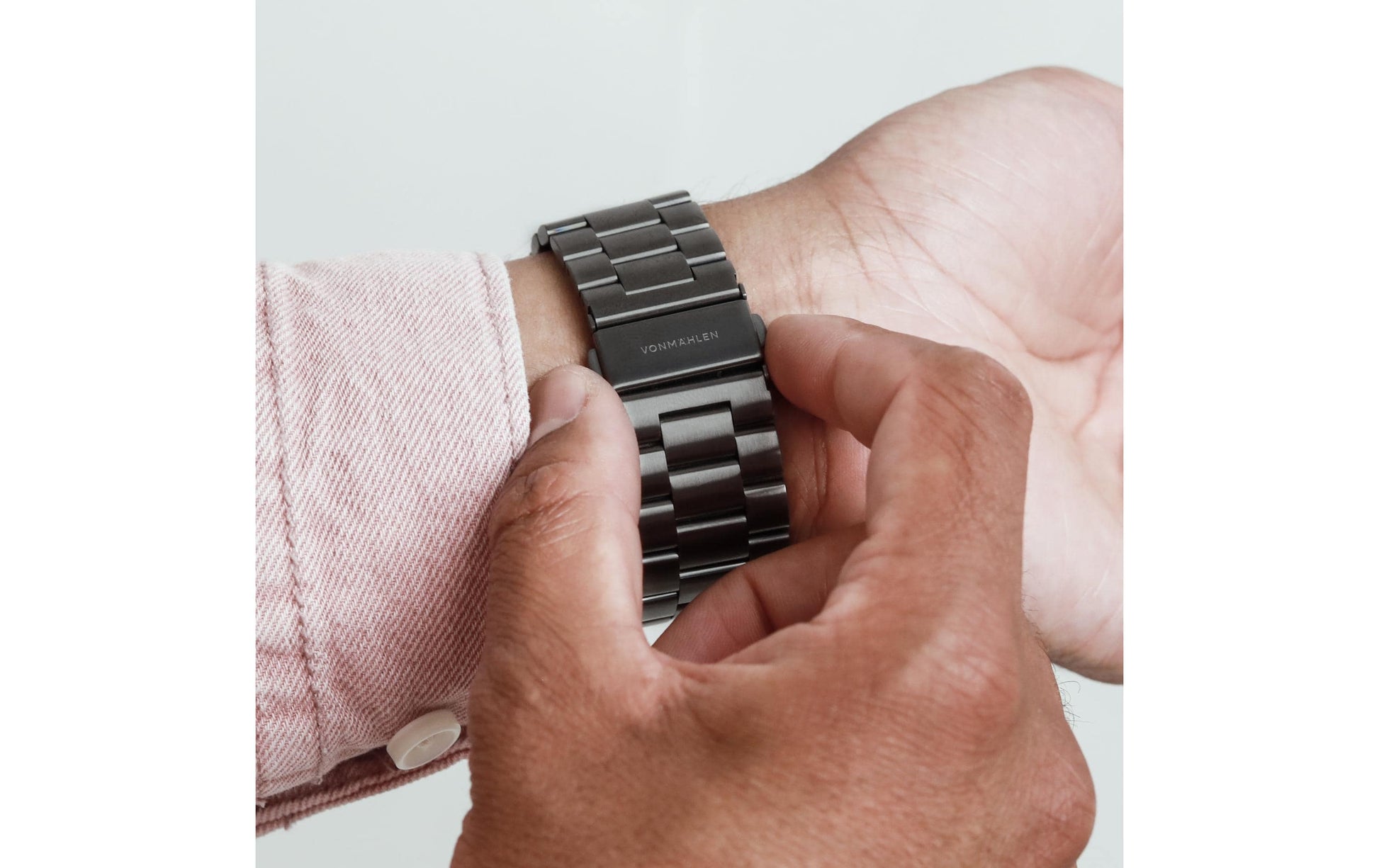 Vonmählen Link Bracelet2 – Armband – für Apple Watch (diverse Grössen), Dunkelgrau, Einheitsgrösse, Edelstahl