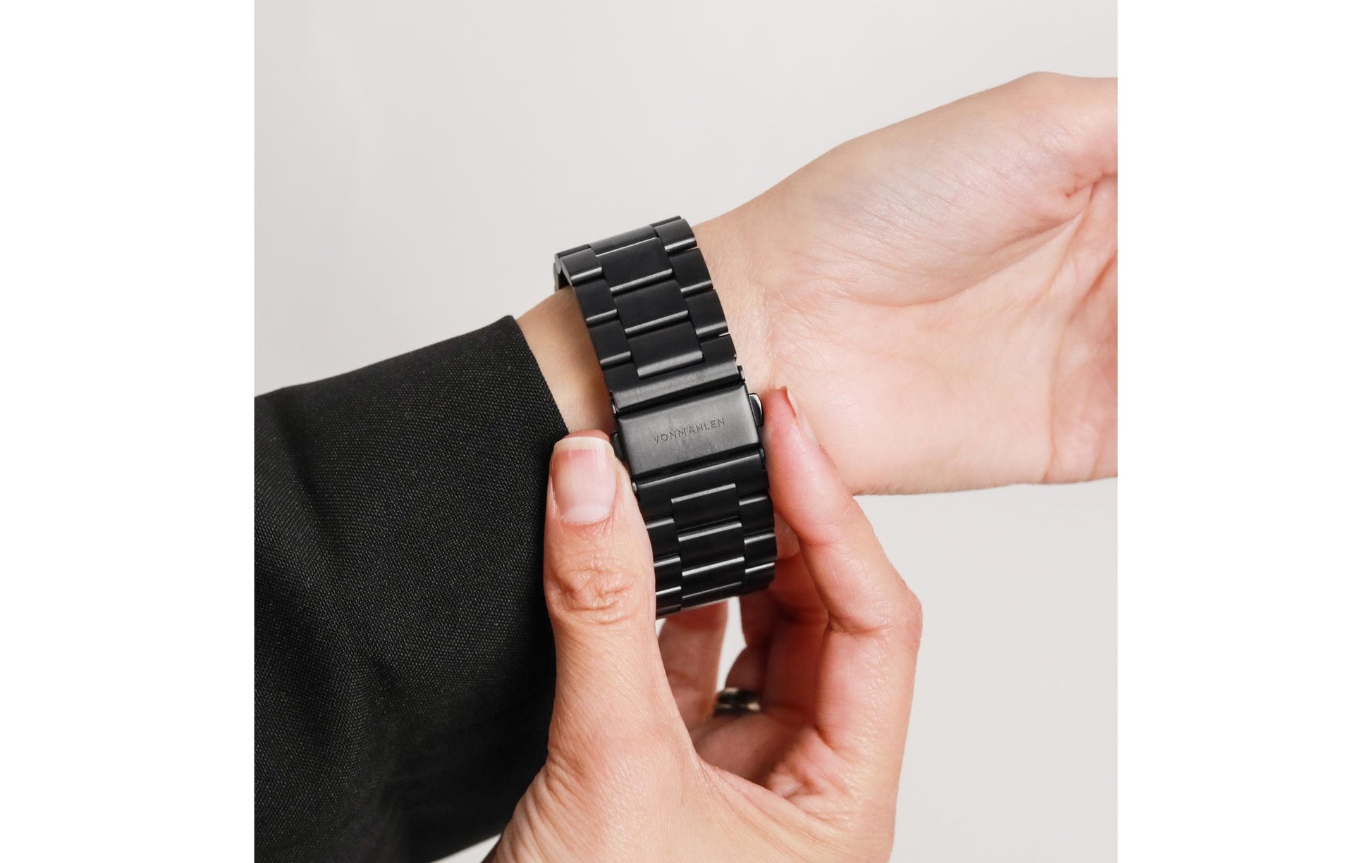 Vonmählen Link Bracelet 2 – Armband – für Apple Watch (diverse Grössen) – Schwarz, Einheitsgrösse, Edelstahl
