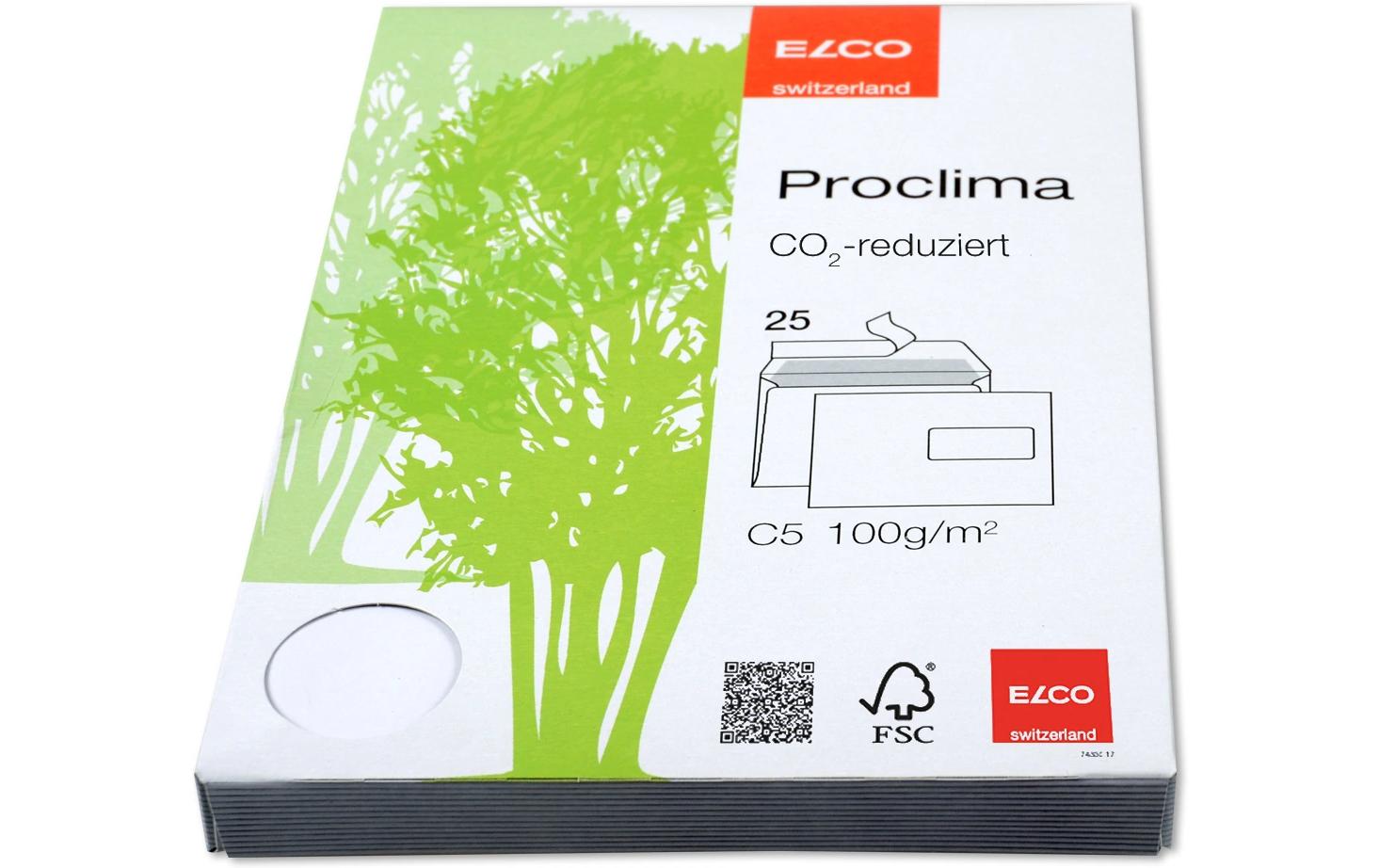 Elco Couvert C5, mit Fenster, selbstklebend, weiss, 100 g/m², Recyclingpapier