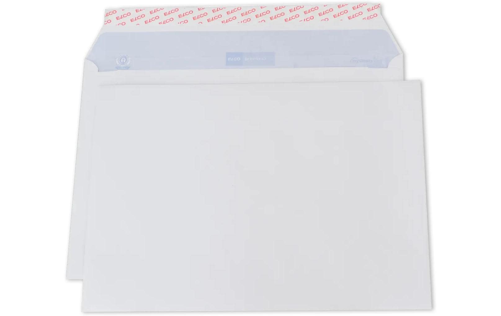 Elco Couvert C4, ohne Fenster, selbstklebend, weiss, 120 g/m², Recyclingpapier – Pack à 20 Stk.