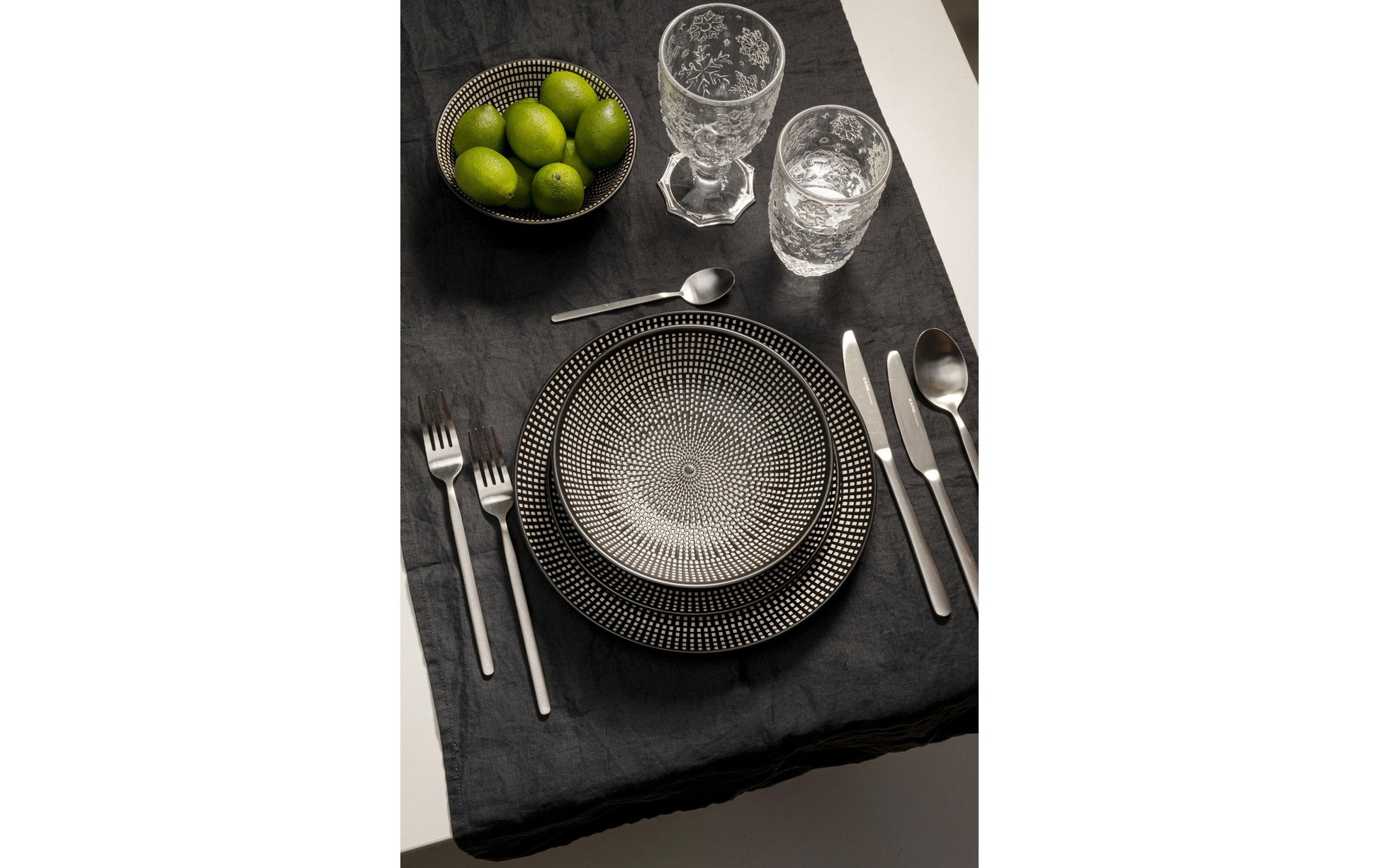 KARE Servierschale – 12-teiliges Set, 700 ml, Porzellan, Schwarz/Weiss, spülmaschinenfest, mikrowellengeeignet