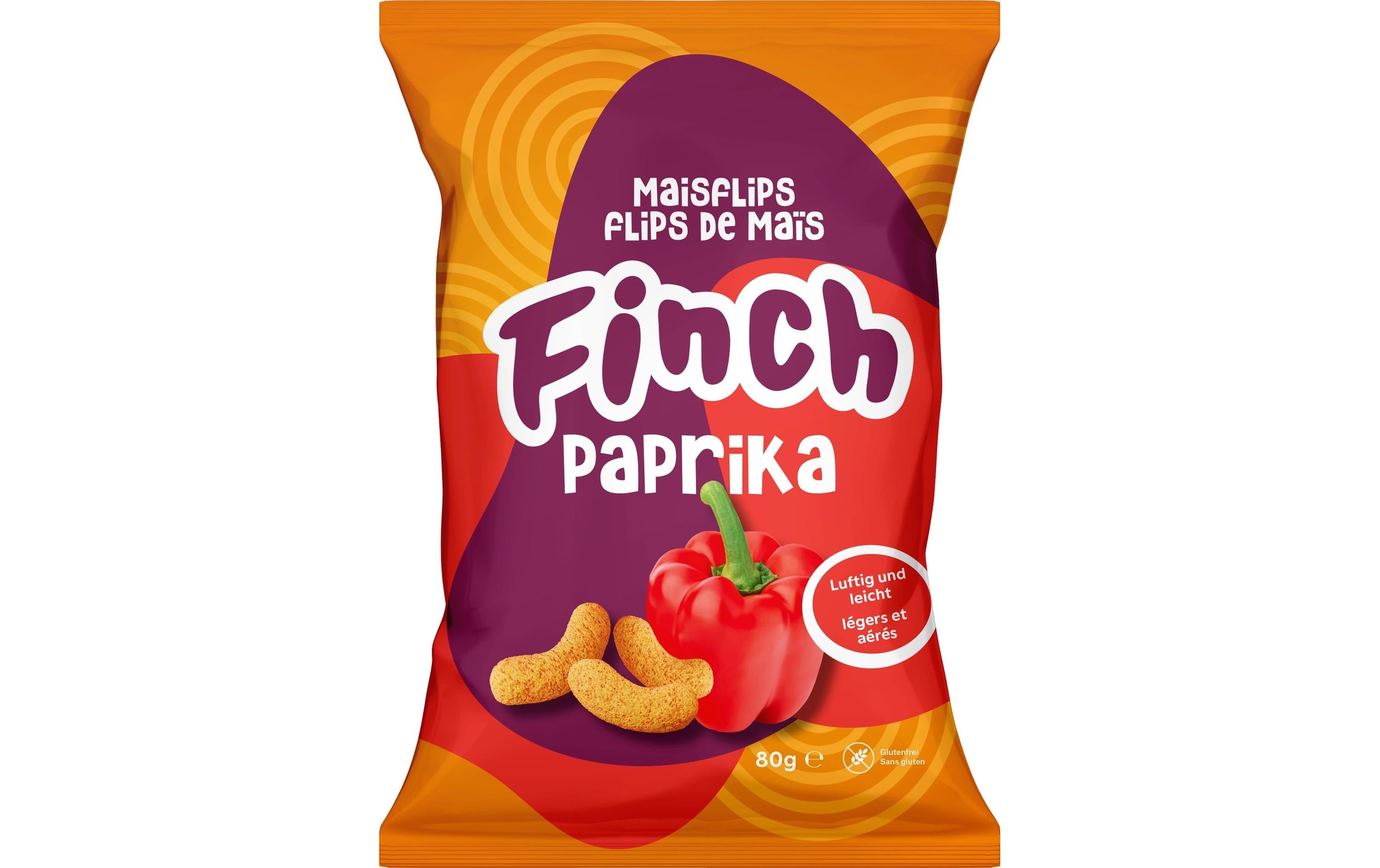 FINCH Maisflips – Paprika, glutenfrei – 80 g