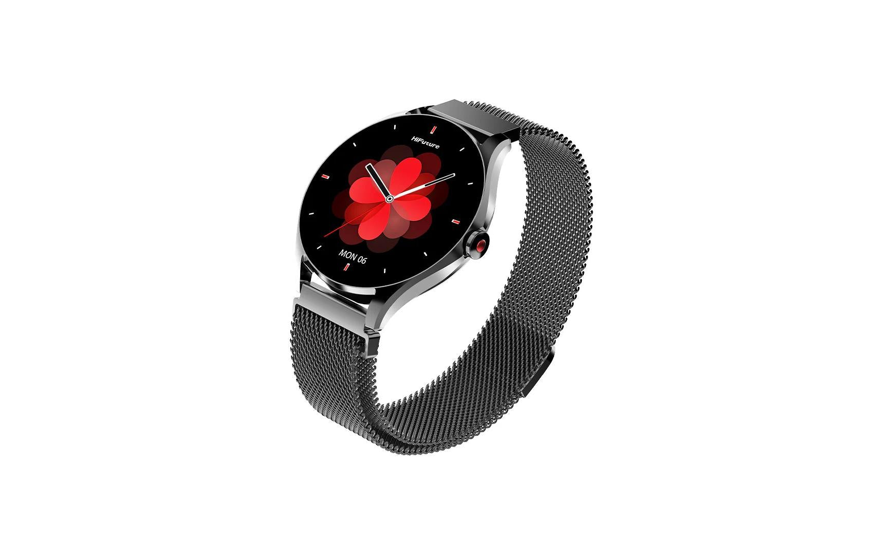 HiFuture Aura 2 – Smartwatch – 65 mm, 1,32", Bluetooth, AMOLED, IP68, Schwarz
