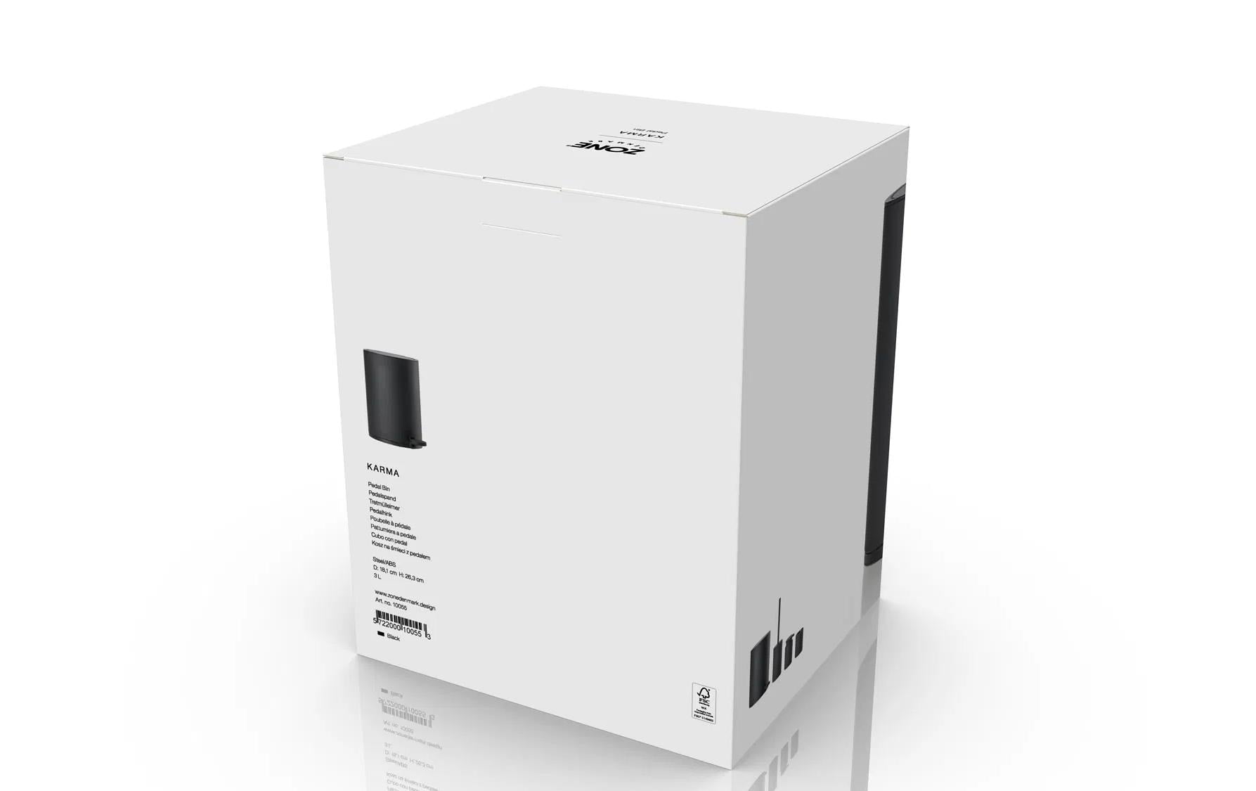 Zone Denmark Papierkorb – 3 l – Stahl, Schwarz – Ø 181 × H 263 mm