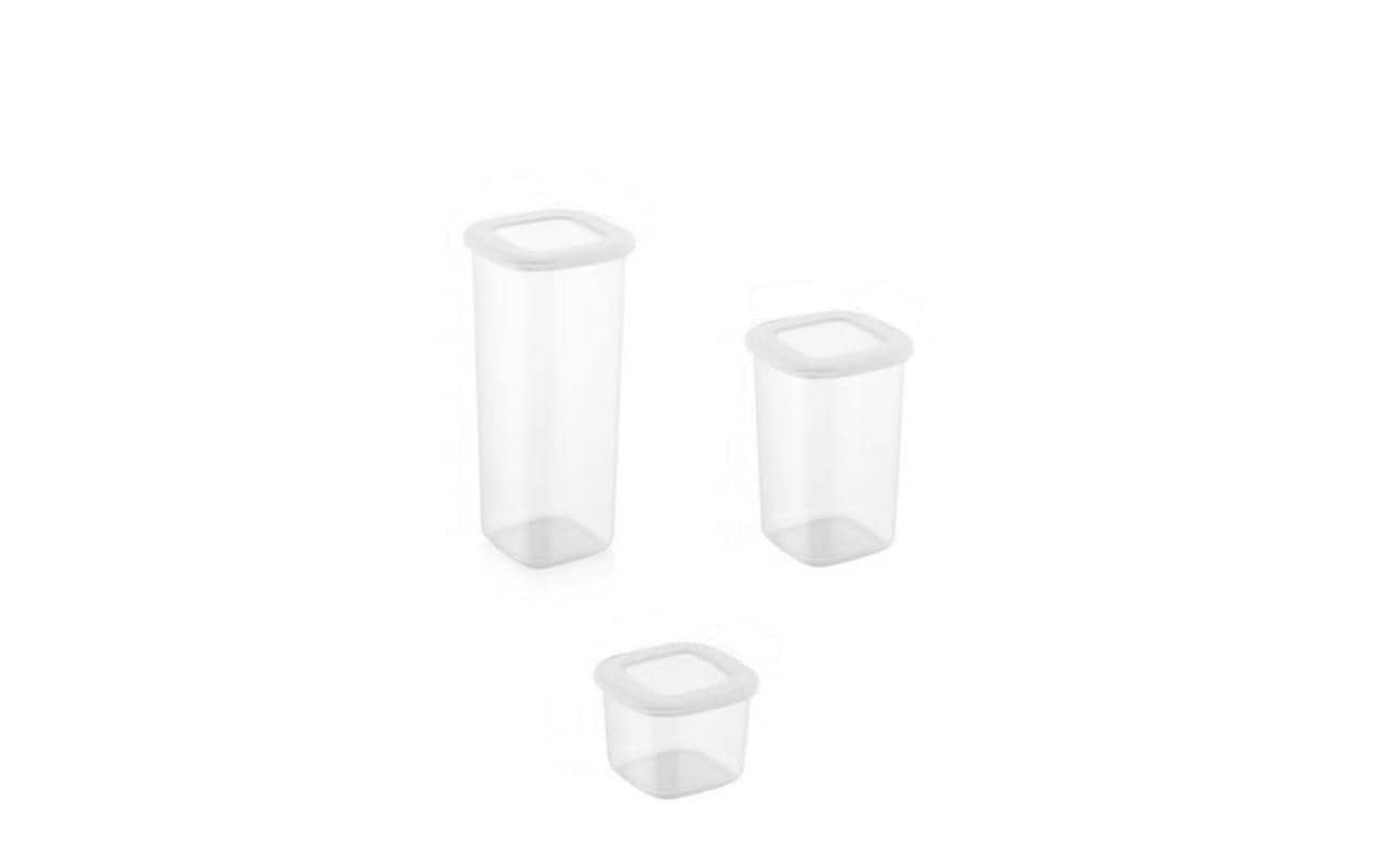 Hermia Vorratsdosen-Set 12-teilig, 4×550 ml, 4×1,2 l, 4×1,8 l, Kunststoff, Weiss