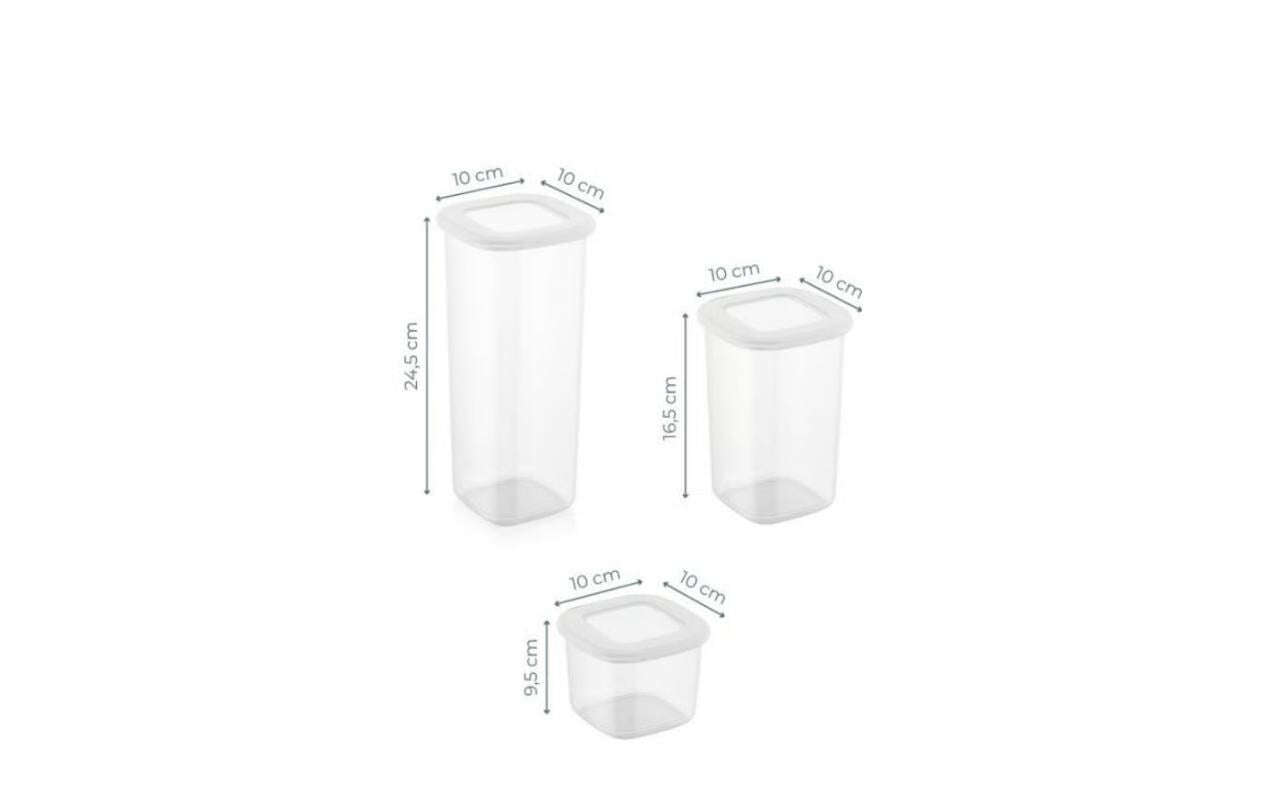 Hermia Vorratsdosen-Set 12-teilig, 4×550 ml, 4×1,2 l, 4×1,8 l, Kunststoff, Weiss