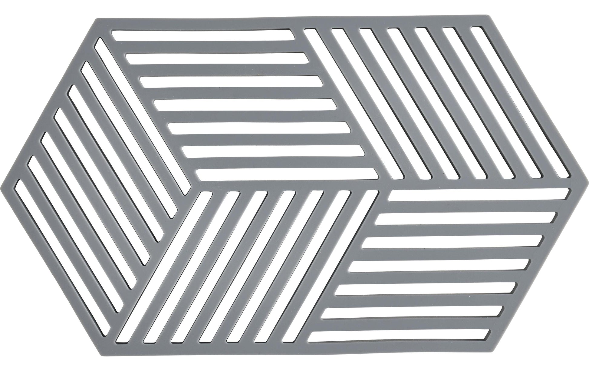Zone Denmark Hexagon – Topfuntersetzer 14 × 24 × 0,9 cm, Silikon, Dunkelgrau