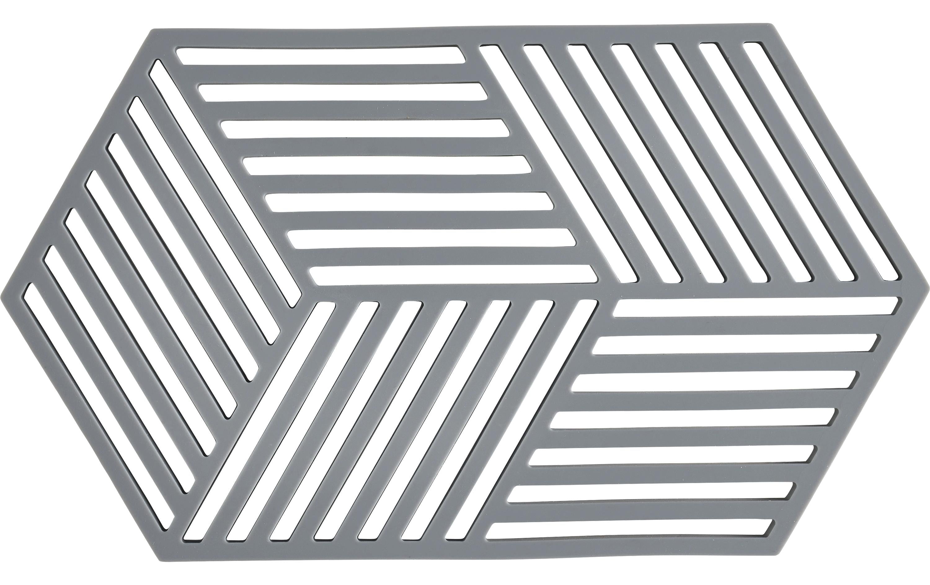 Zone Denmark Hexagon – Topfuntersetzer 14 × 24 × 0,9 cm, Silikon, Dunkelgrau