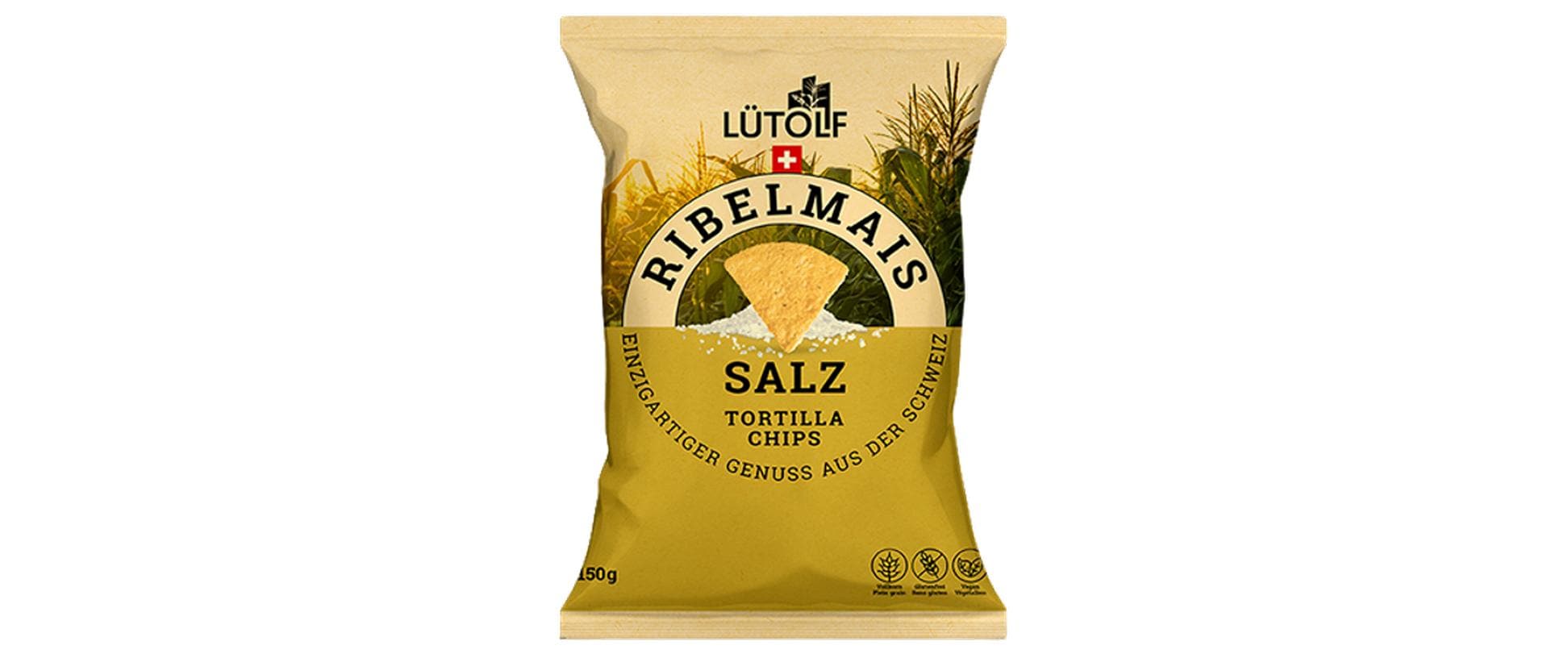Lütolf Ribelmais Tortilla-Chips – Gesalzen, Glutenfrei – 150 g