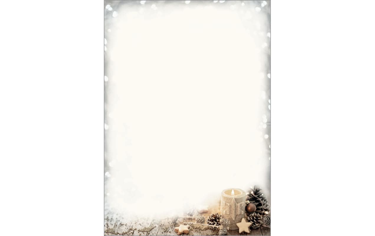 Sigel Motivpapier – A4, 90 g/m², Motiv Beige Weihnachtskerze – für Inkjet/Laser/Kopierer – FSC – 25 Blatt