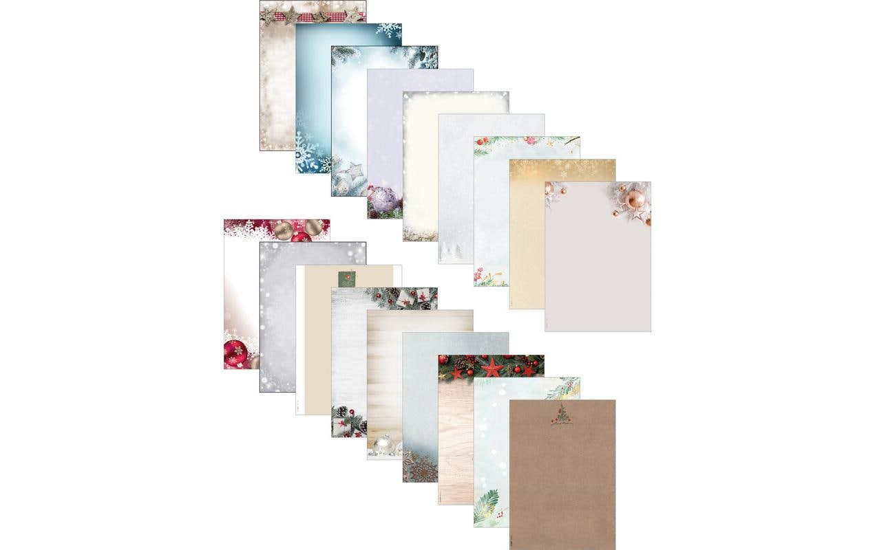 Sigel Motivpapier – A4, 100 g/m², Motiv: Weihnachten mit Äpfeln – für Inkjet, Laser, Kopierer – 100 Blatt