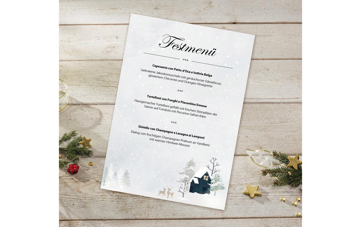 Sigel Motivpapier – A4, 90 g/m², Motiv: Gemütliches Weihnachts-Aquarell – für Inkjet/Laser/Kopierer – FSC – 25 Blatt