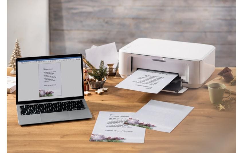 Sigel Motivpapier – A4, 90 g/m², Motiv: Charmful Christmas – für Inkjet/Laser/Kopierer – FSC – 25 Blatt