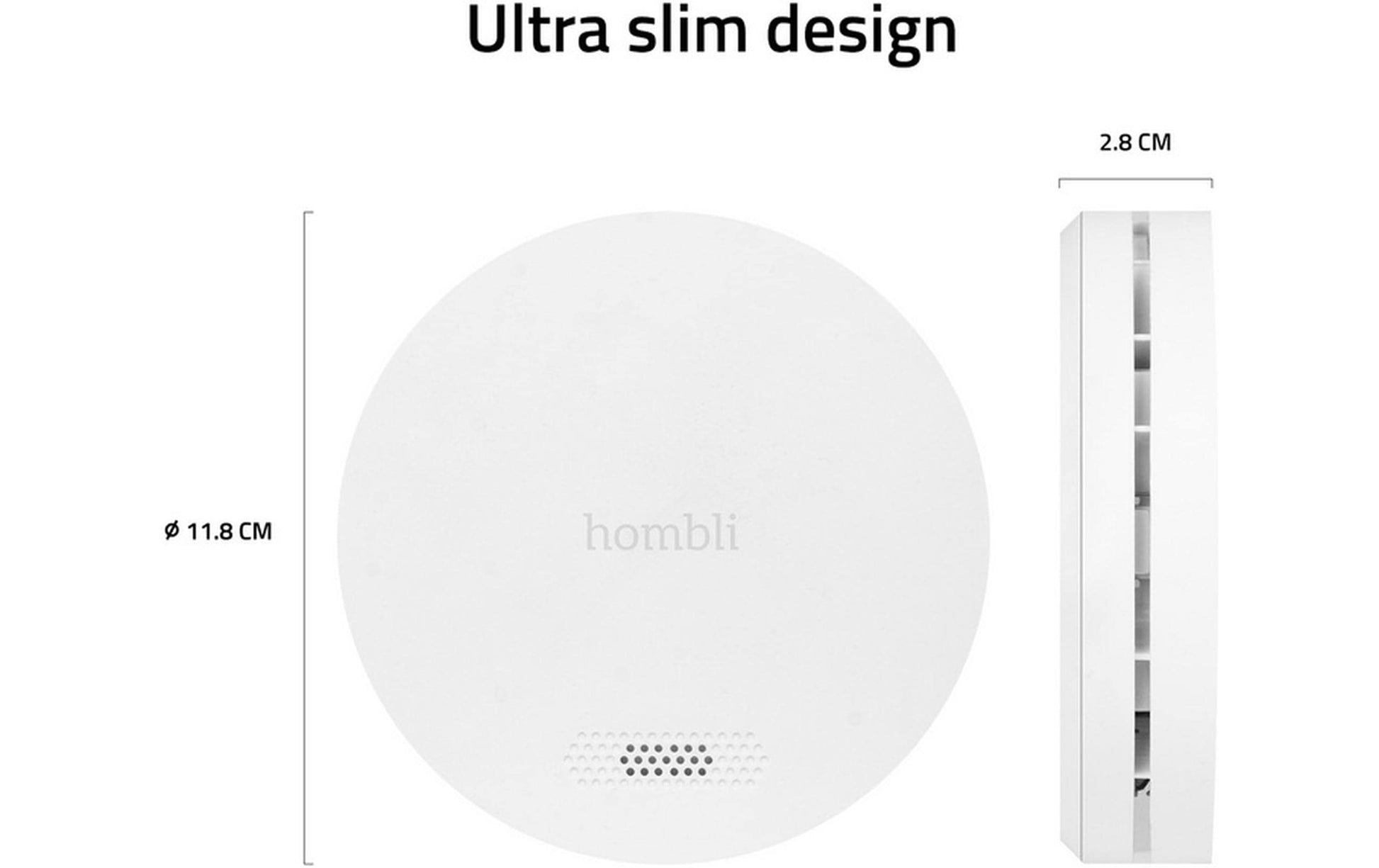 Hombli Rauchmelder, WLAN, 10-Jahres-Batterie, 85 dB – Weiss
