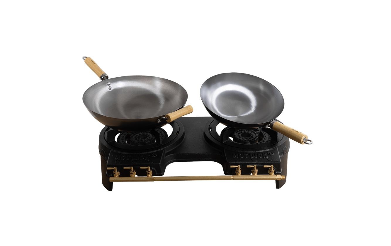 Hot Wok Gasgrill Double – 2 Brenner, Flachbrenner, 20 kW – Schwarz