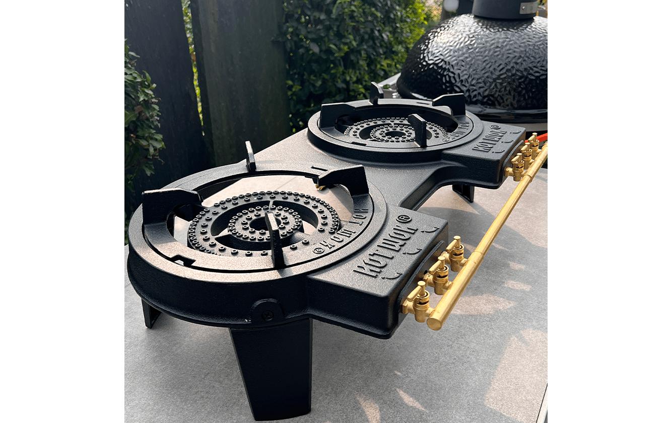 Hot Wok Gasgrill Double – 2 Brenner, Flachbrenner, 20 kW – Schwarz