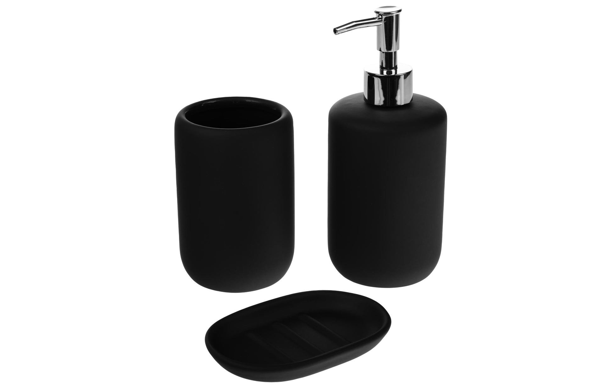 Cocon Zahnputzbecher – Keramik, 7,5×7,5×12 cm, Schwarz
