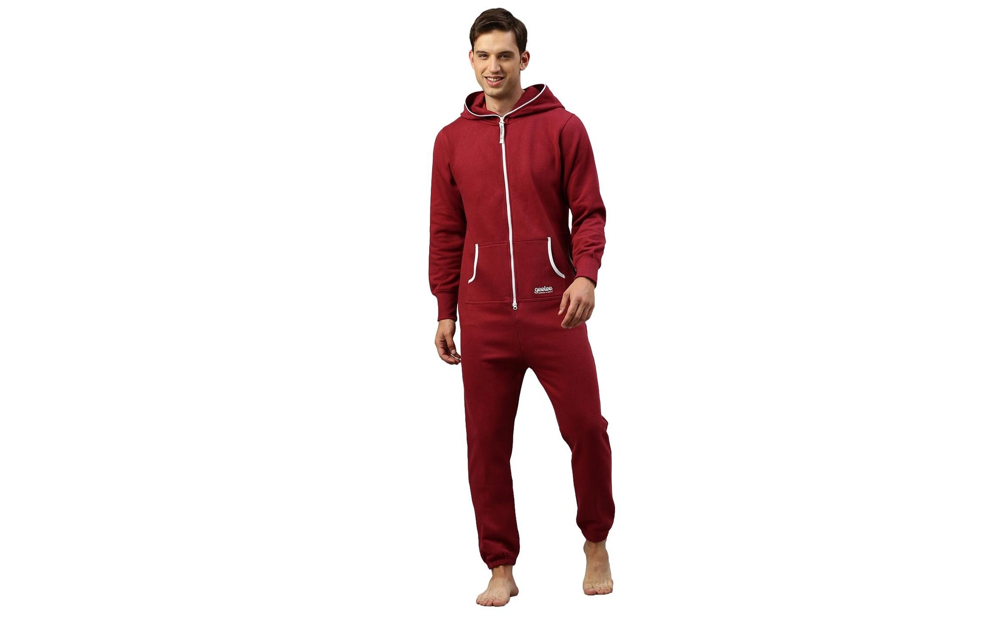 Switcher Jumpsuit – XS – Burgund, Baumwolle/Polyester, mit Geleetasche