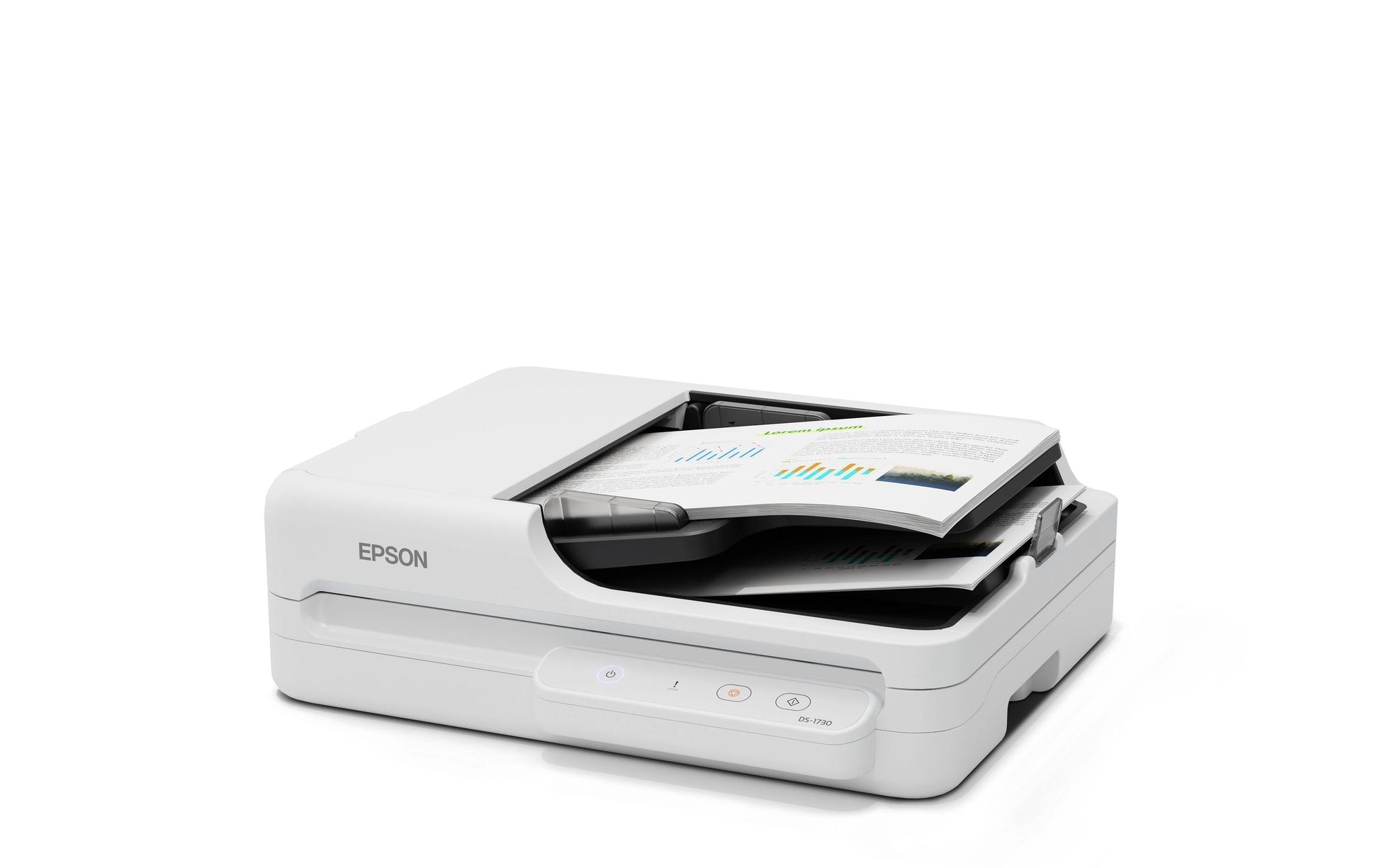 Epson WorkForce DS-1730 – Flachbett + ADF, A4, Duplex, 30 Seiten/Min, ADF 60 Blatt, WLAN, 1200 dpi