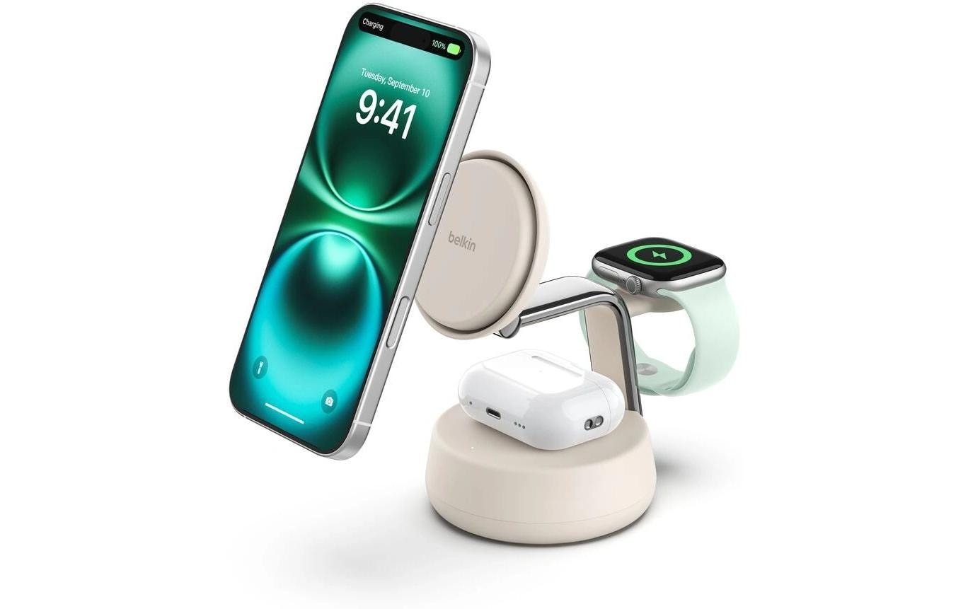 Belkin UltraCharge Pro Ladestation – 25 W, Qi2, Mag, 3-in-1