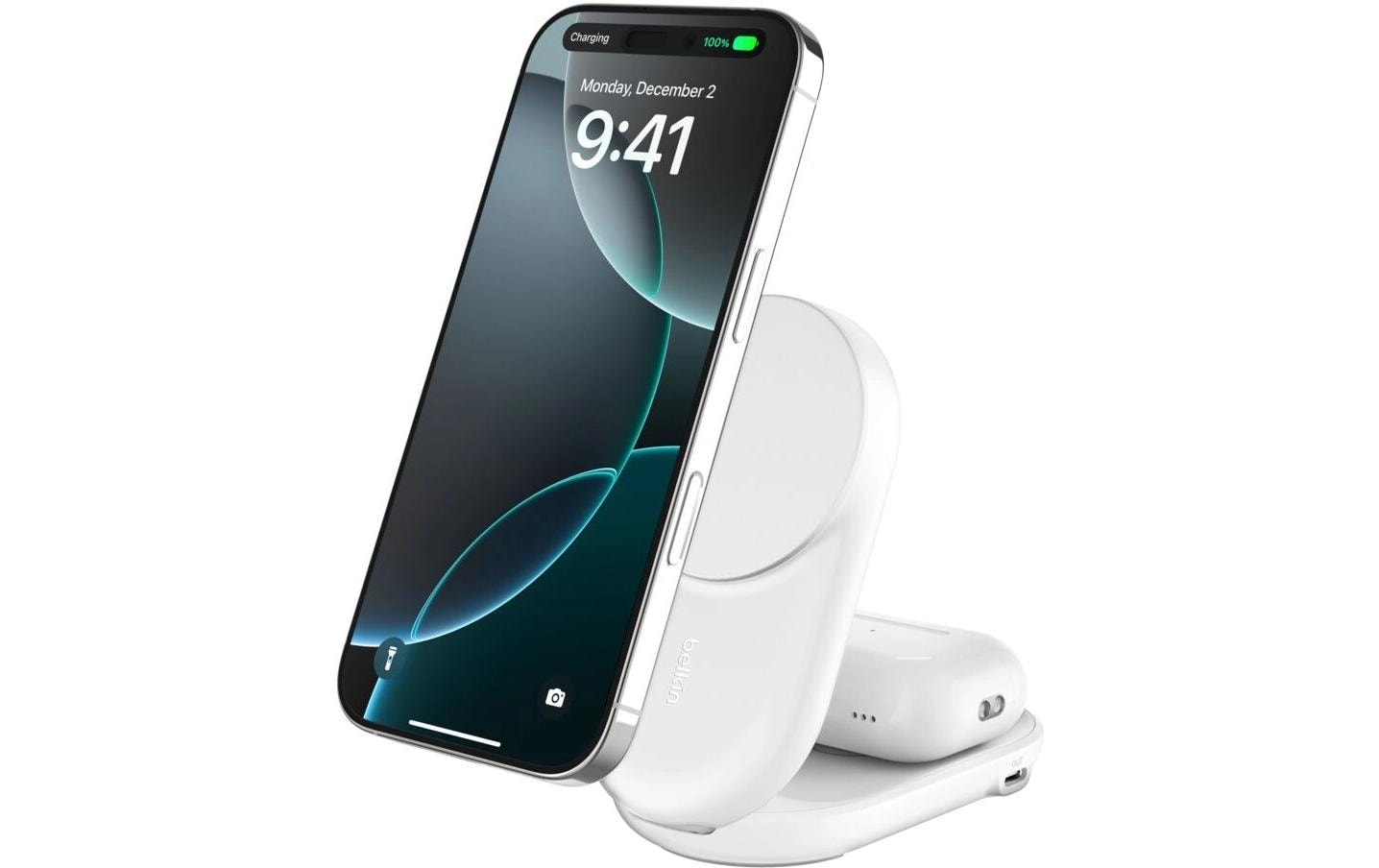 Belkin ULTRACHARGE Ladestation – 25 W, Qi2, magnetisch, klappbar, 2-in-1 – für Qi2-kompatible Geräte