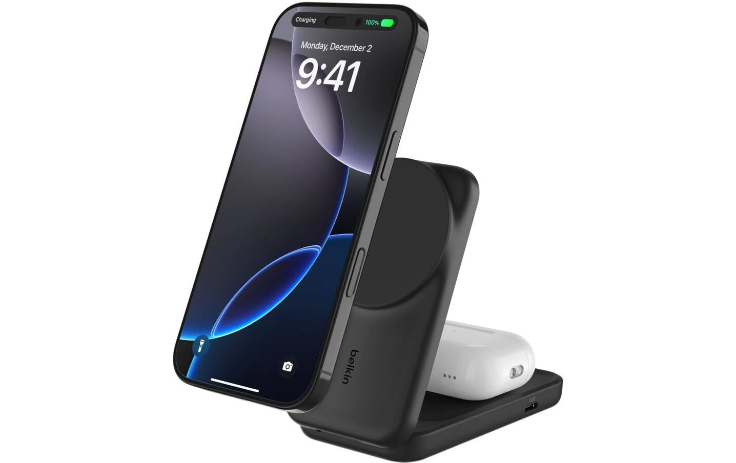 Belkin UltraCharge Ladestation – 25 W, Qi, magnetisch, 2-in-1, klappbar