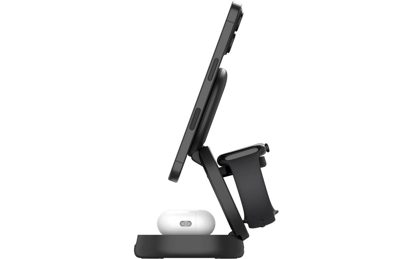 Belkin BoostCharge Z-Fold 3-in-1 Ladeständer – Qi2 – 15 W – für Qi2 Geräte – Schwarz