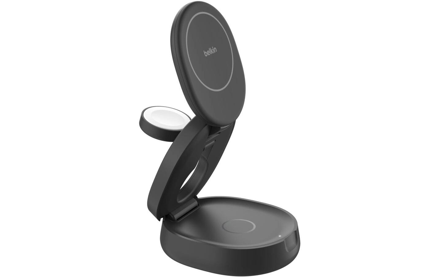 Belkin BoostCharge Z-Fold 3-in-1 Ladeständer – Qi2 – 15 W – für Qi2 Geräte – Schwarz