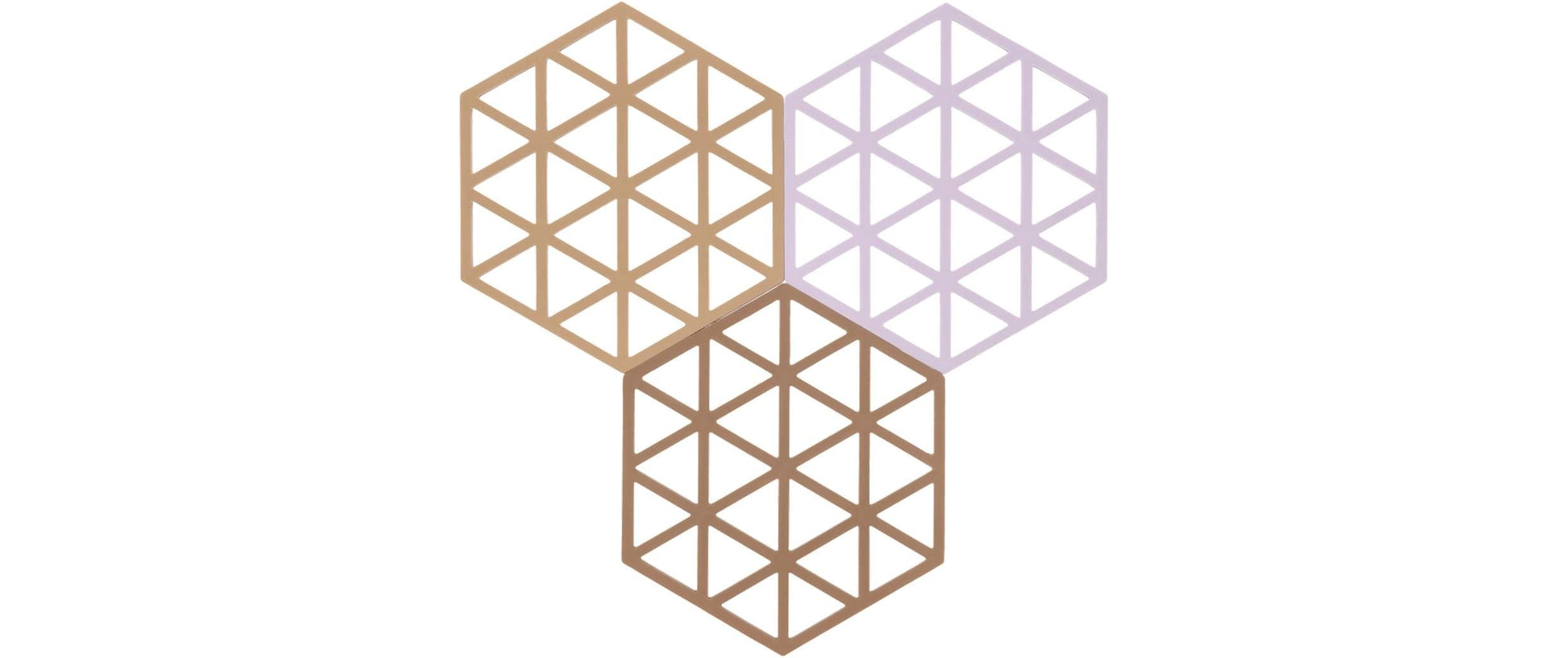 Zone Denmark Topfuntersetzer 14 × 16 × 0,9 cm, Silikon, 3er-Set, Mandel/Violett/Terracotta