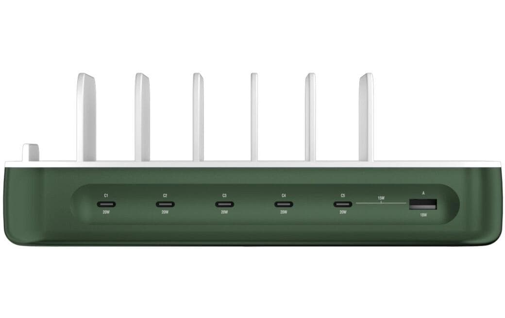4smarts Ladestation – 5× USB-C + 1× USB-A, Hüllenfreundlich – für Nintendo Switch, Universal, Smartphone u. a.