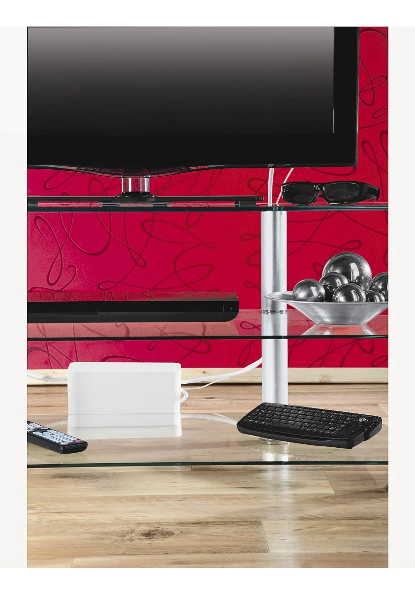 Hama Kabelbox – 230 × 118 × 115 mm, Kunststoff, Weiss, für Kabel bis Ø 15 mm