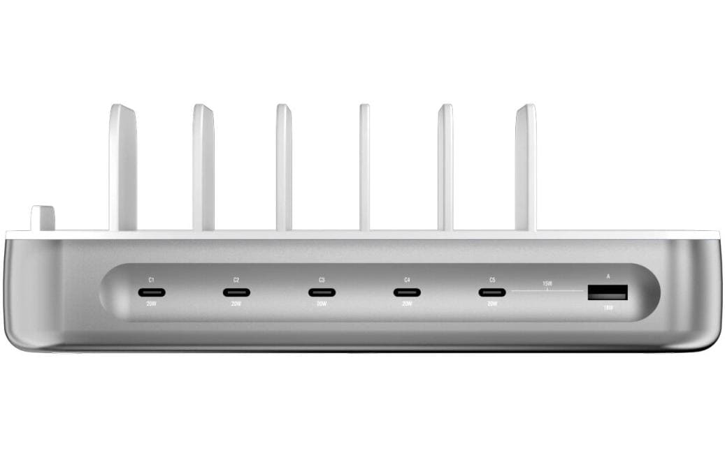 4smarts Ladestation – 5× USB-C + 1× USB-A – für Nintendo Switch, Universal, Smartphone und mehr
